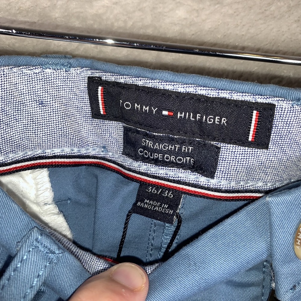 Tommy Hilfiger Pants Mens 36x36 Blue TH Flex Straight Chino Stretch Casual NEW - Picture 3 of 11